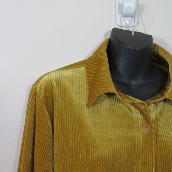 Soft Surroundings size Large Textured Velvet Boyfriend Shirt Button Down - Picture 6 of 6